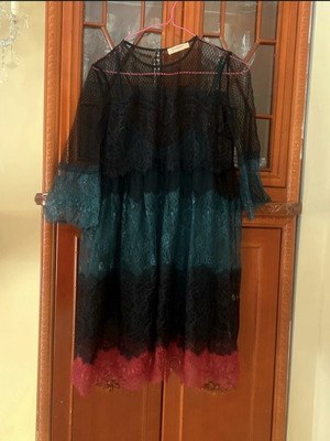Twinset dress, black and green, sizes S/M