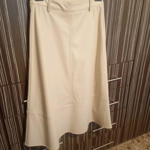 Midi leather skirt like new, beige, size S