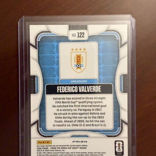 Federico Valverde Silver FIFA World Cup 2026 Panini Prizm card like new