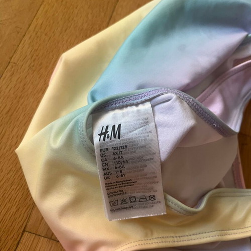 H&M Pastel Rainbow One-Piece Swimsuit new, sizes 122-128 cm