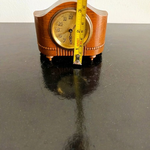 Very old wooden alarm clock used