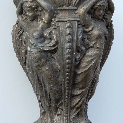 Antique vintage vase sculpture with Aphrodite figures used