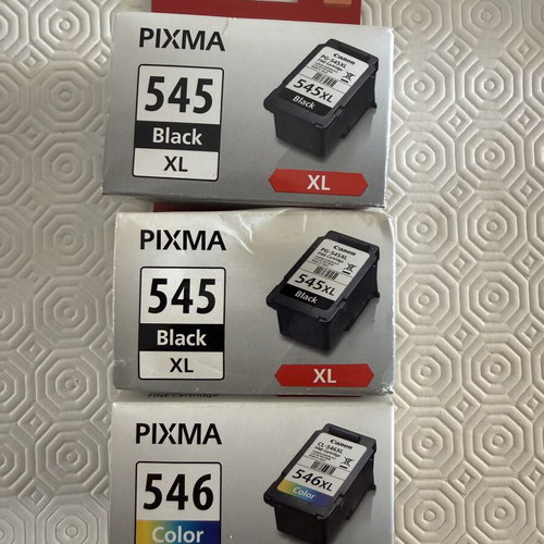 Canon PIXMA 545XL & 546XL ink cartridges pack of 3 new, sealed