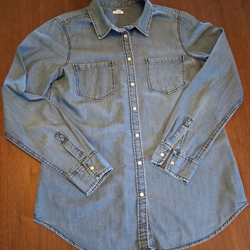 Ovs Fashion women's denim shirt like new with floral scarf gift