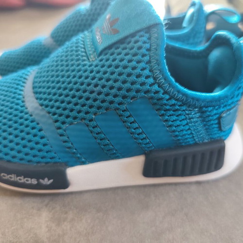 Adidas boys' sports shoes used, sizes 24 & 25 with free McQueen slippers