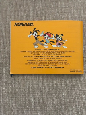 Animaniacs Nintendo GameBoy manual used