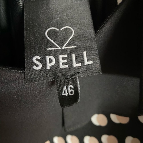 Polka Dot Midi Dress with Bust Frill Spell like new, Black and White