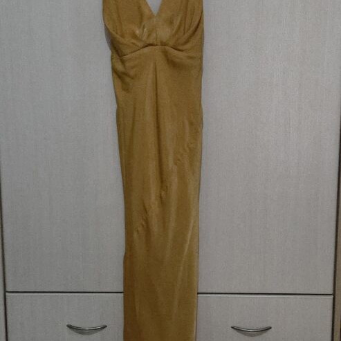 Relish satin dress like new, golden oil color, size S