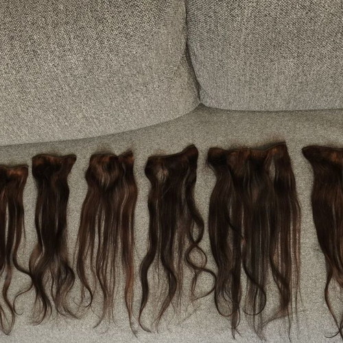 Hair Wefts 100% Natural Medium Dark Brown 18 Inches 10 Pieces 100 Grams New