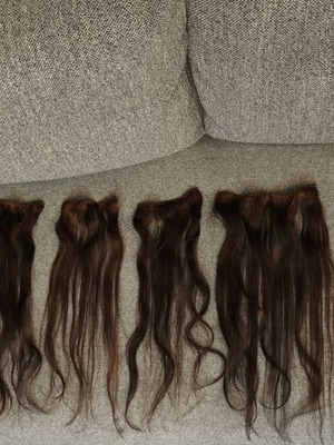 Τρέσες με κλιπ 100% φυσική τρίχα Medium Dark Brown 18 ίντσες 10 κομμάτια 100 γραμμάρια καινούργιες