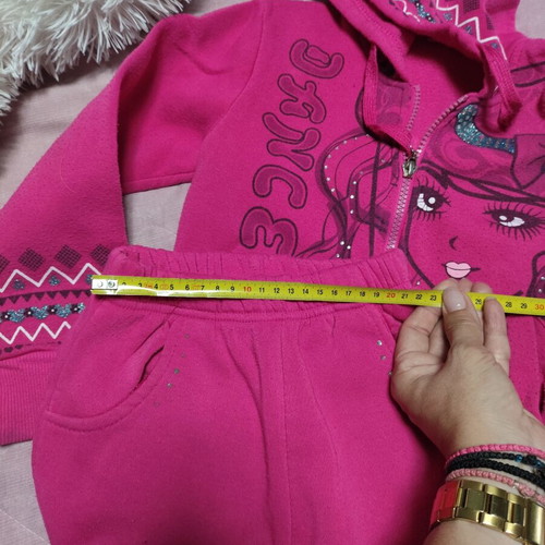 Girls' tracksuit set used, size 4 years, pink