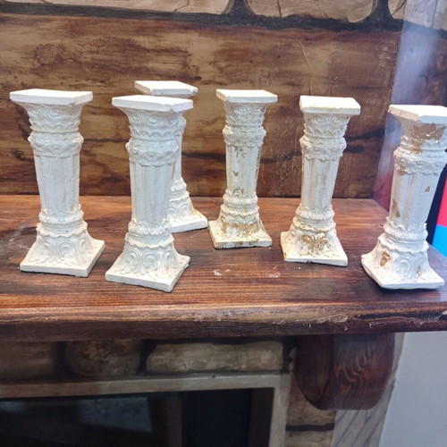 Decorative Doric columns made of cement, new, height 12 cm
