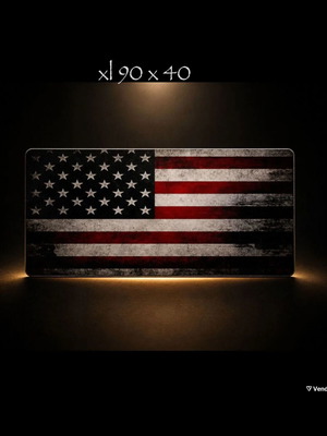 Mousepad XL 90x40 καινούργιο με vintage αμερικανική σημαία