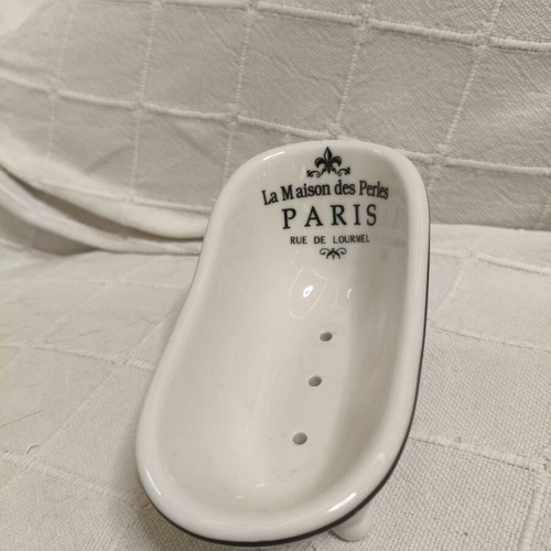 Ceramic soap dish vintage bathtub shape like new