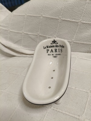 Ceramic soap dish vintage bathtub shape like new