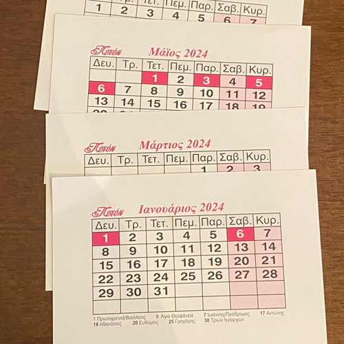 Calendar 2024 new, red from Petek confectionery