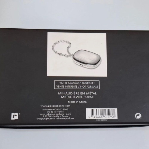 Paco Rabanne Silver Metal Clutch Bag new with chain strap