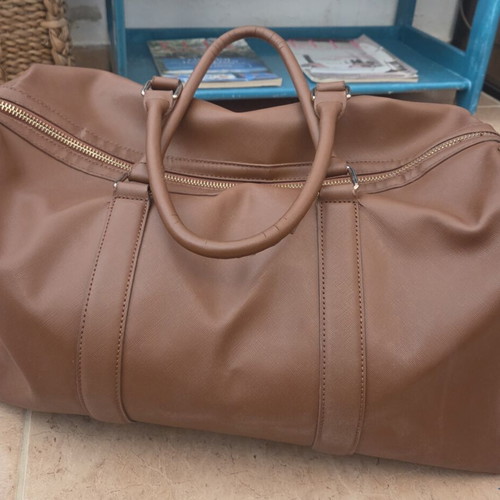 Mario Valentino Brown Weekend Duffle Travel Bag used