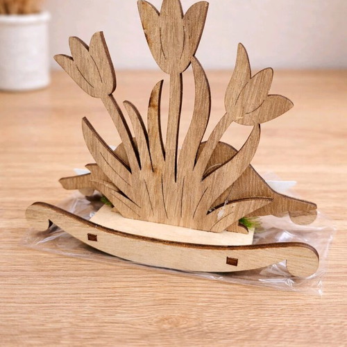 Wooden Easter decoration Happy Easter new