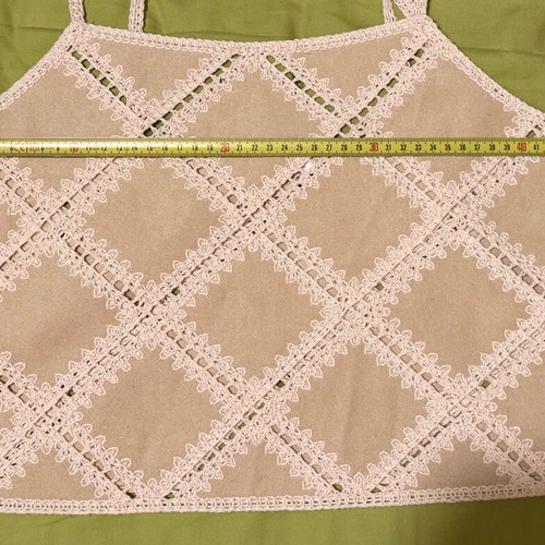 Zara Patchwork strappy top, beige, size L