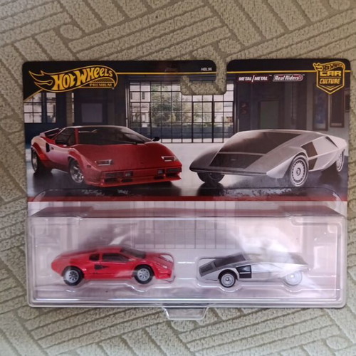 Mattel Hot Wheels Premium Car Culture Lamborghini Countach LP5000 QV and Lancia Stratos Zero new