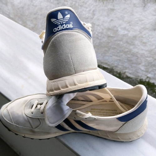 Adidas TRX used men's athletic shoes size 46.5 white and blue