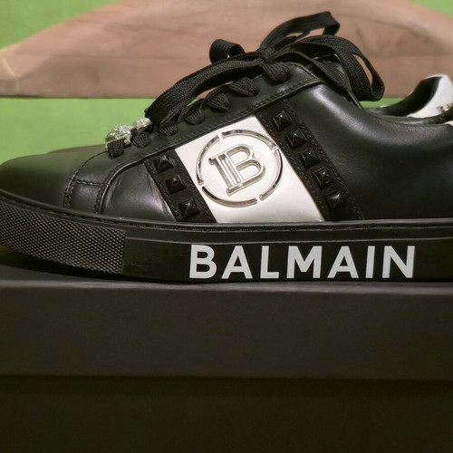 Balmain women's sneakers like new black and white leather