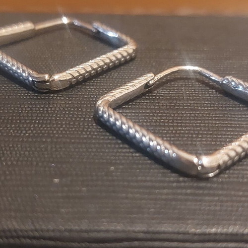 Square earrings A.L.E. silver new