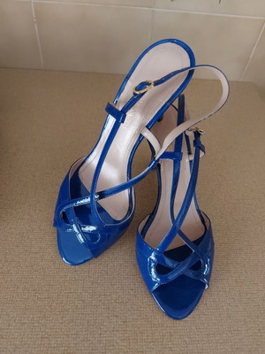 Bournazos leather sandals new, size 39, blue