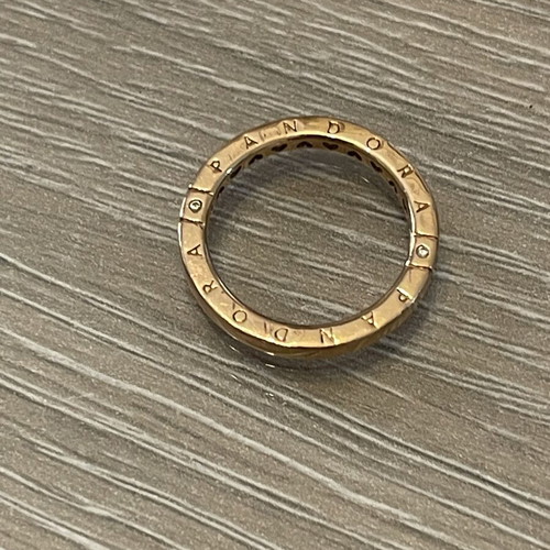 Pandora ring 925 silver gold plated used, size 52