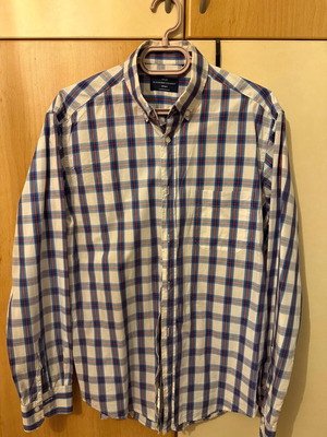 Oxford Company sport men's shirt like new, size M, white and blue
