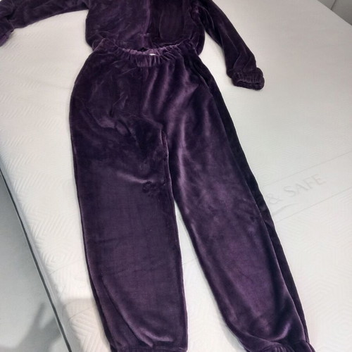 Purple velvet tracksuit set jacket-pants L-XL like new