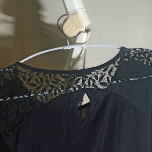 Dynafit women's blouse used, size M, black with pink print and lace