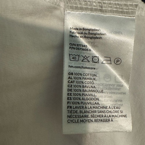 Μακρυμάνικη λευκή απλή μπλούζα H&M για αγόρια σαν καινούργια, 12-14 ετών