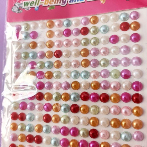 Set of colorful rhinestone, star, and pearl stickers new