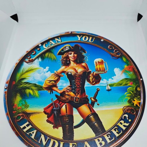 Vintage metal decorative sign Pirate Beer 20cm like new