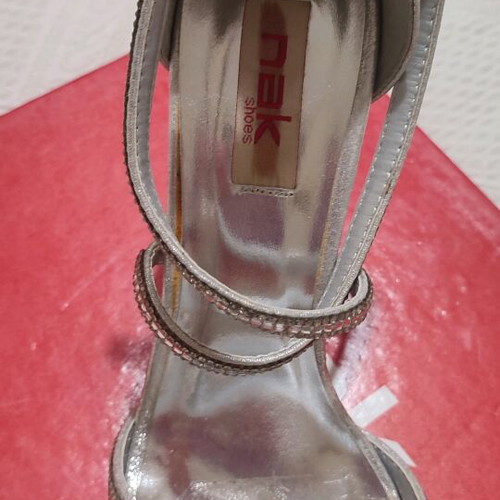 Nak high-heeled bridal sandals No 38 like new with rhinestones