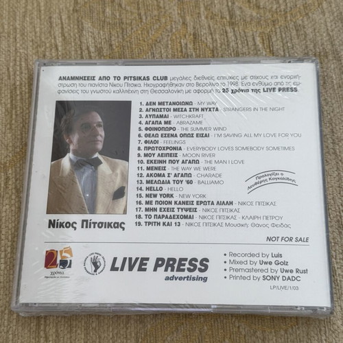 Feelings Live Press 25 Years CD new by Nikos Pitsikas