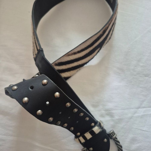 BSB leather belt like new, 95cm, Pony, silver buckle