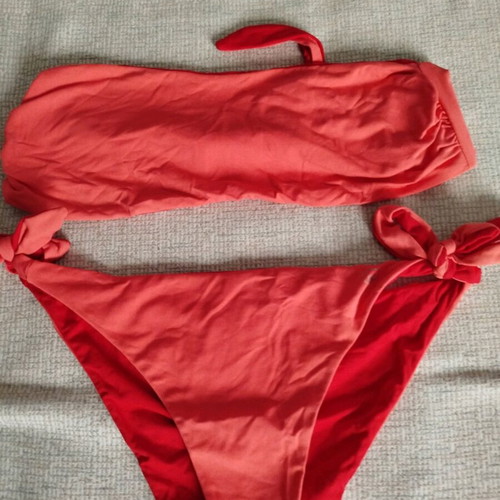 Champion double-sided swimsuit like new, size M-L, red and coral