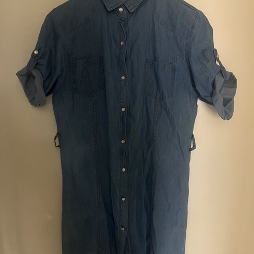 Short Sleeve Denim Dress like new, size Large, blue