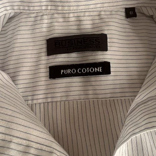 Prince Oliver men's white striped shirt used, long sleeve
