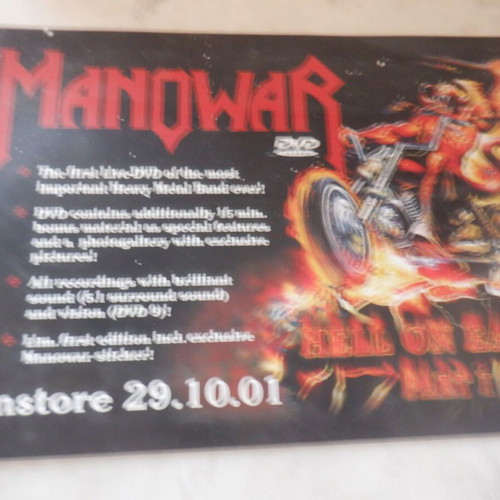 Manowar promotional poster for Hell On Earth DVD new