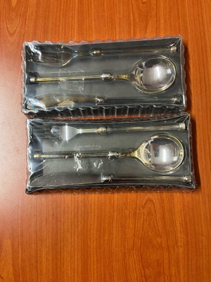 Σετ 2 μαχαιροπίρουνα επαργυρωμένα σαν καινούργια, μήκος 18εκ.