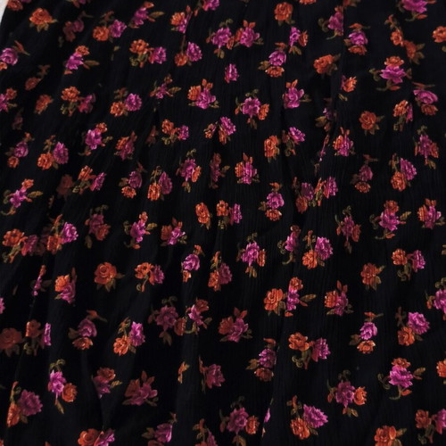 Vintage floral skirt SK & Company size 12 used, black with pink and orange flowers