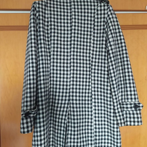 Checked coat used with buttons, size L
