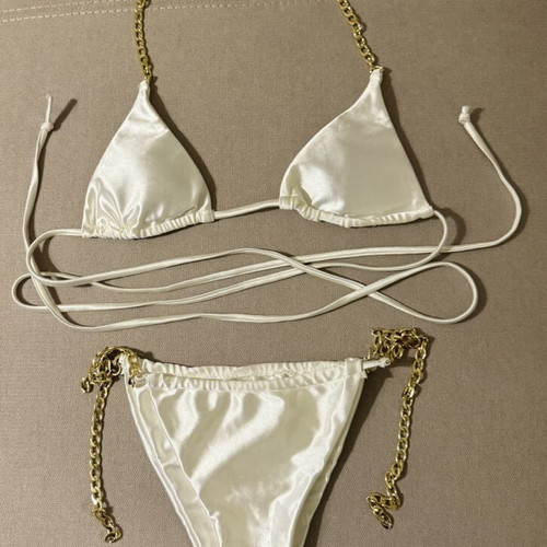 Decoro white bikini with chains, like new