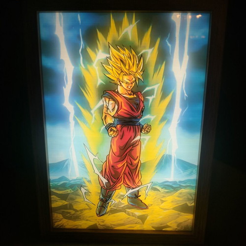 Dragon Ball LED Light Box Goku Super Saiyan frame new