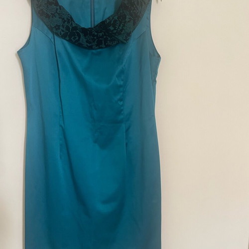 Handmade dress like new, winter, deep turquoise, size M