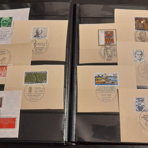 Germany stamp collection used, 100 complete paper series with commemorative postmarks